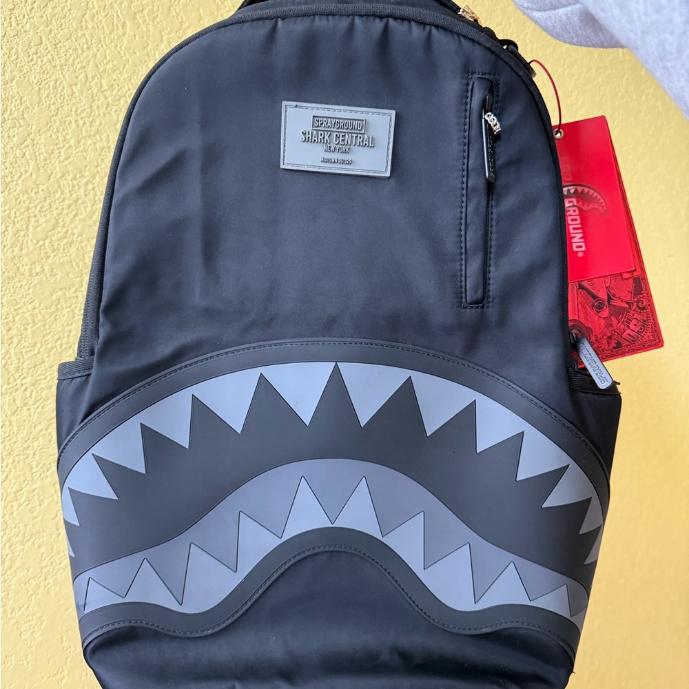 Sprayground Shark Central Tonal Backpack🔥New Black Bookbag Large School Bag